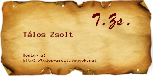 Tálos Zsolt névjegykártya