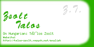 zsolt talos business card